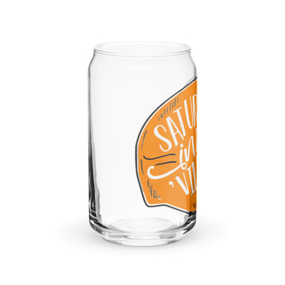 Saturdays in...... Can-shaped glass