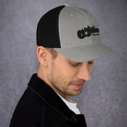 Nashville Skyline with guitar Trucker Cap