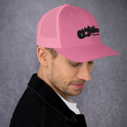 Nashville Skyline with guitar Trucker Cap